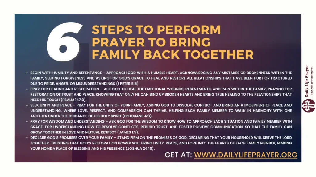 Steps to perform prayer to bring family back together