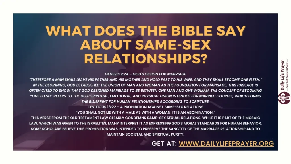 What does the Bible say about same-sex relationships