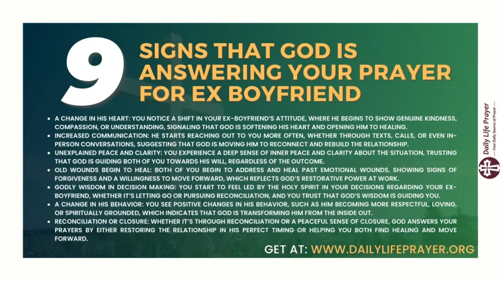 9 Signs That God is Answering Your Prayer for Ex Boyfriend