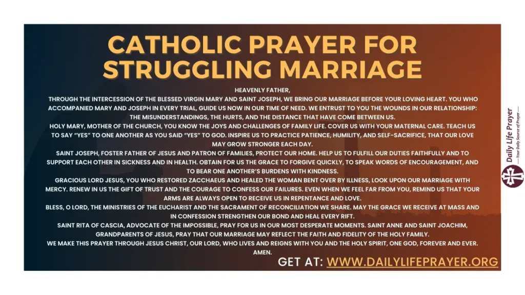 Catholic Prayer for Struggling Marriage