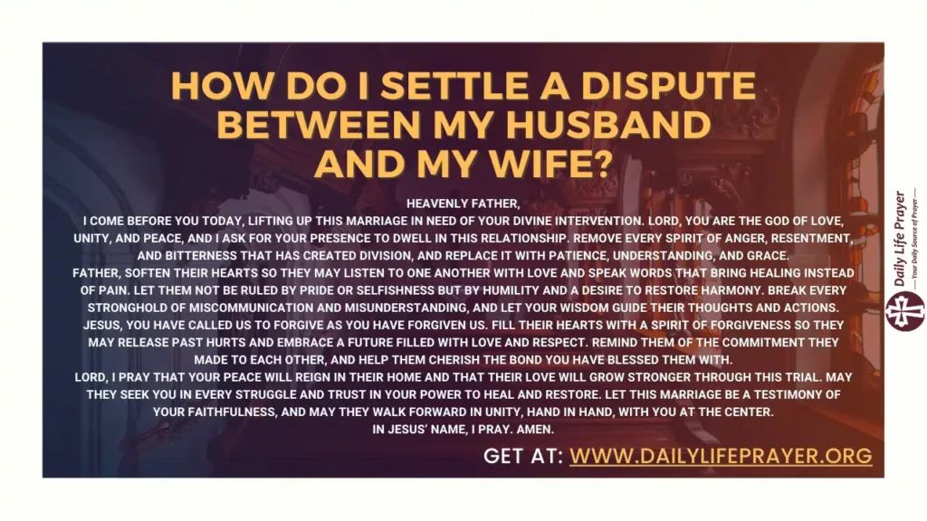 How do I settle a dispute between my husband and my wife