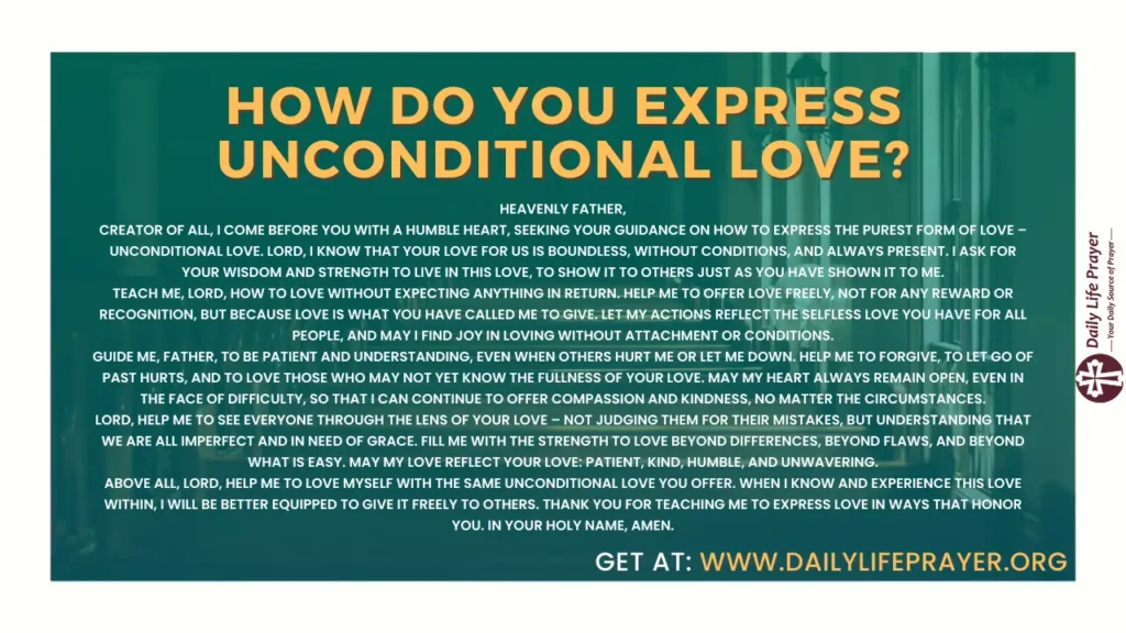 How do you express unconditional love