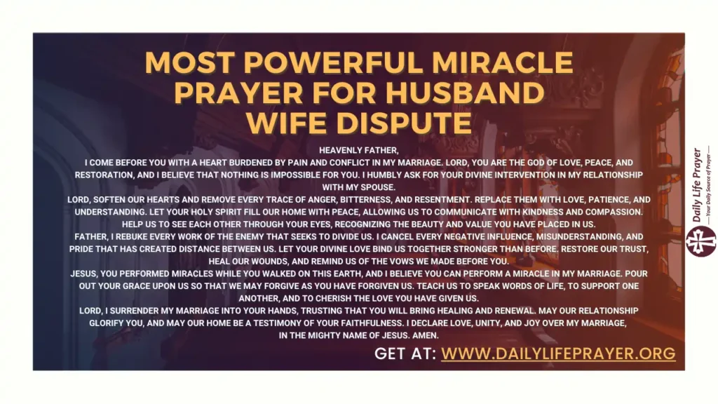 Most Powerful Miracle Prayer for Husband Wife Dispute