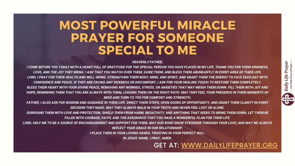 Most Powerful Miracle Prayer for Someone Special to Me