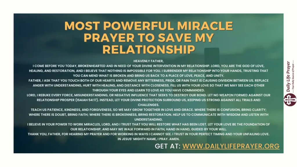 Most Powerful Miracle Prayer to Save My Relationship