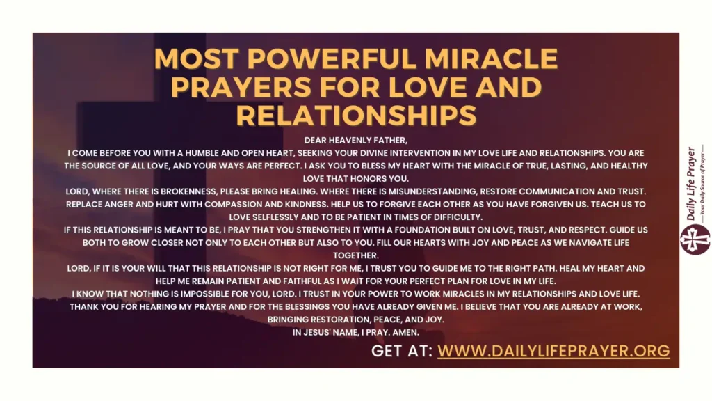 Most Powerful Miracle Prayers for Love and Relationships