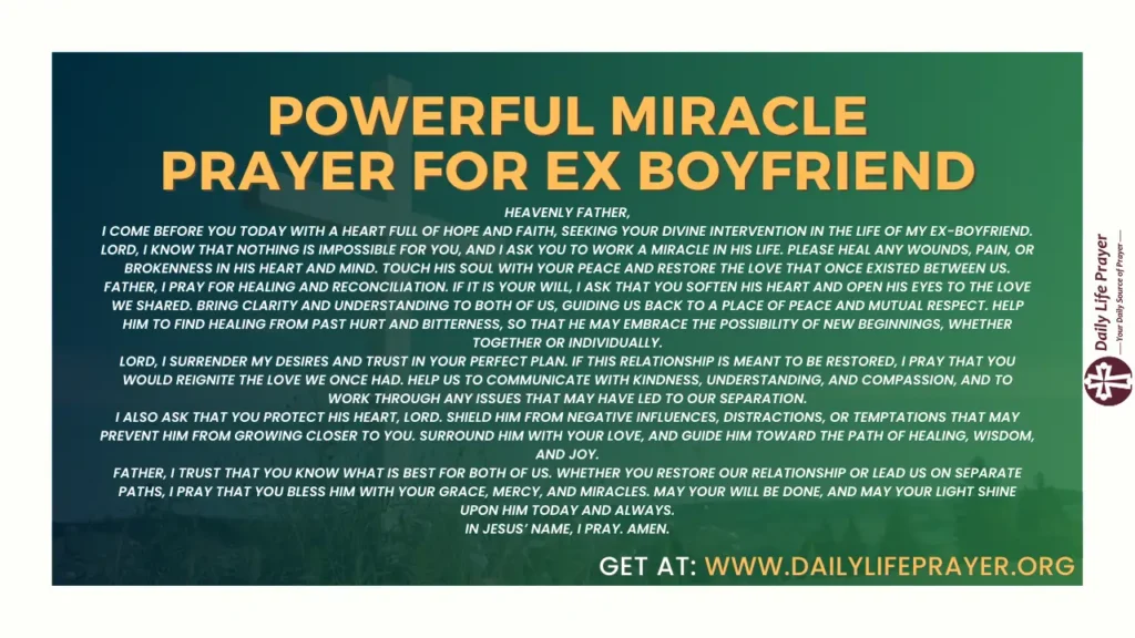 Powerful Miracle Prayer for Ex Boyfriend