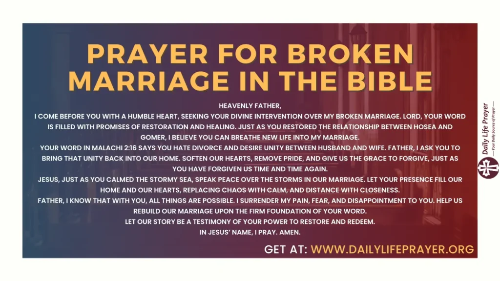 Prayer For Broken Marriage in The Bible