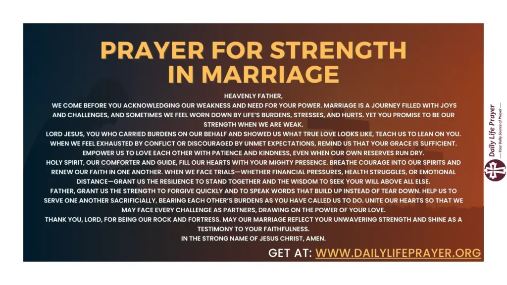Prayer for Strength in Marriage