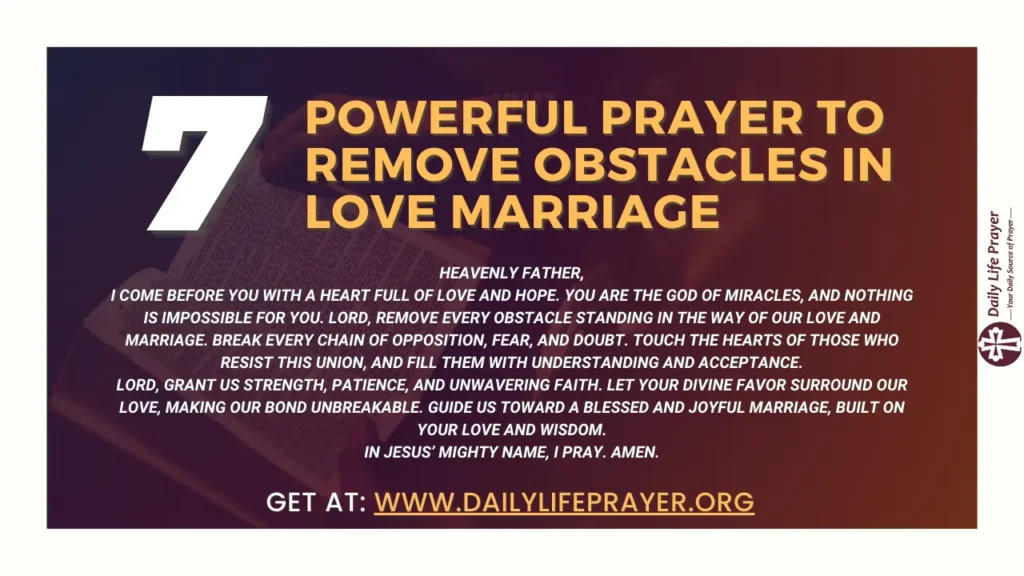 Prayer to Remove Obstacles in Love Marriage