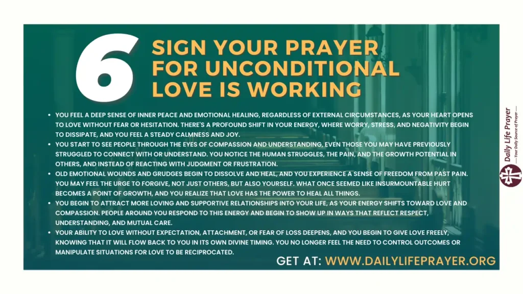 Sign Your Prayer for Unconditional Love is Working