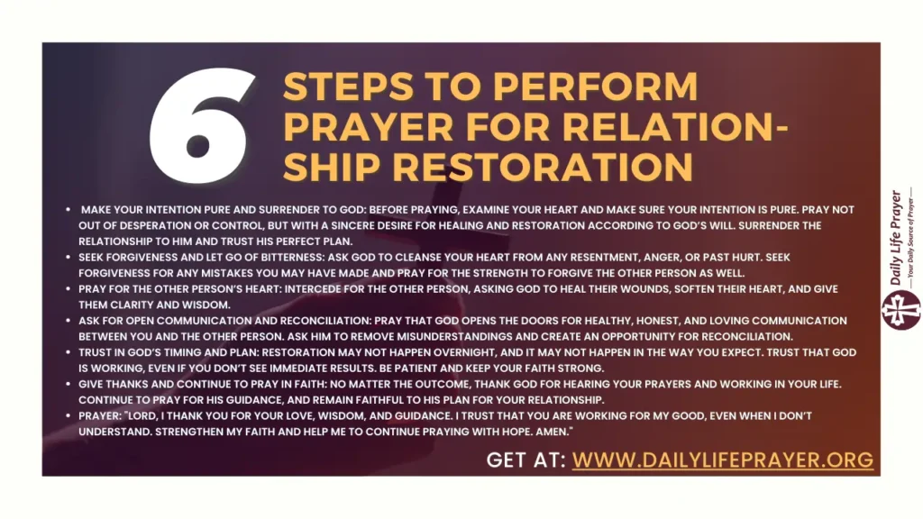 Steps to Perform Prayer for Relationship Restoration