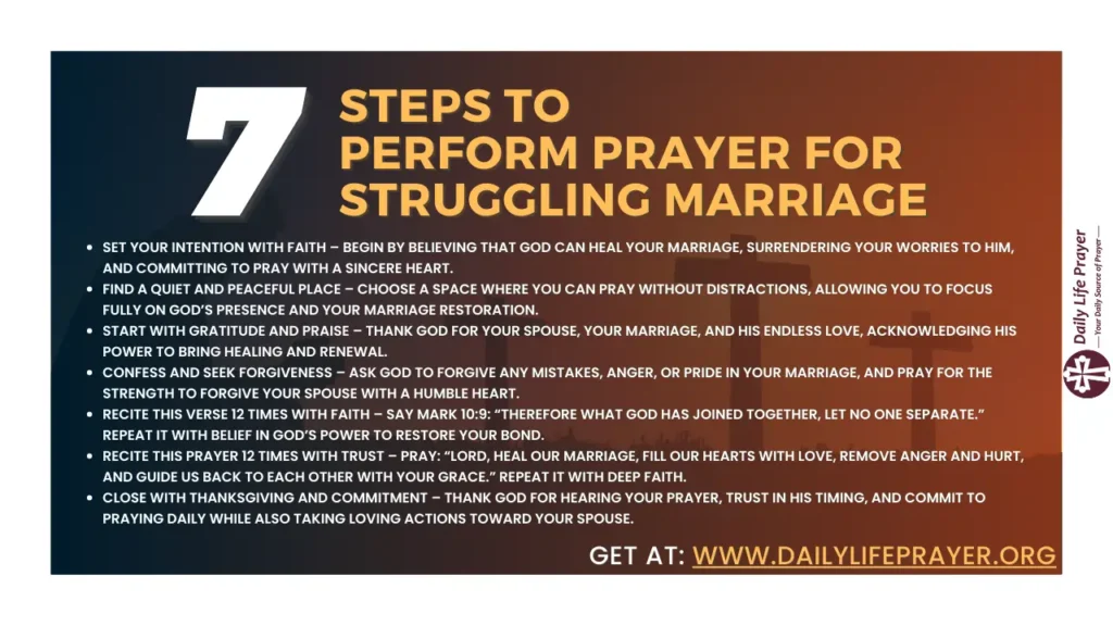 Steps to Perform Prayer for Struggling Marriage