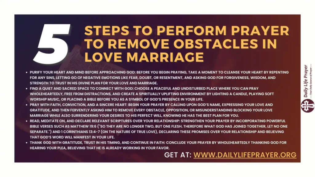 Steps to Perform Prayer to Remove Obstacles in Love Marriage