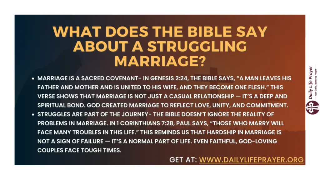 What Does the Bible say About a Struggling Marriage