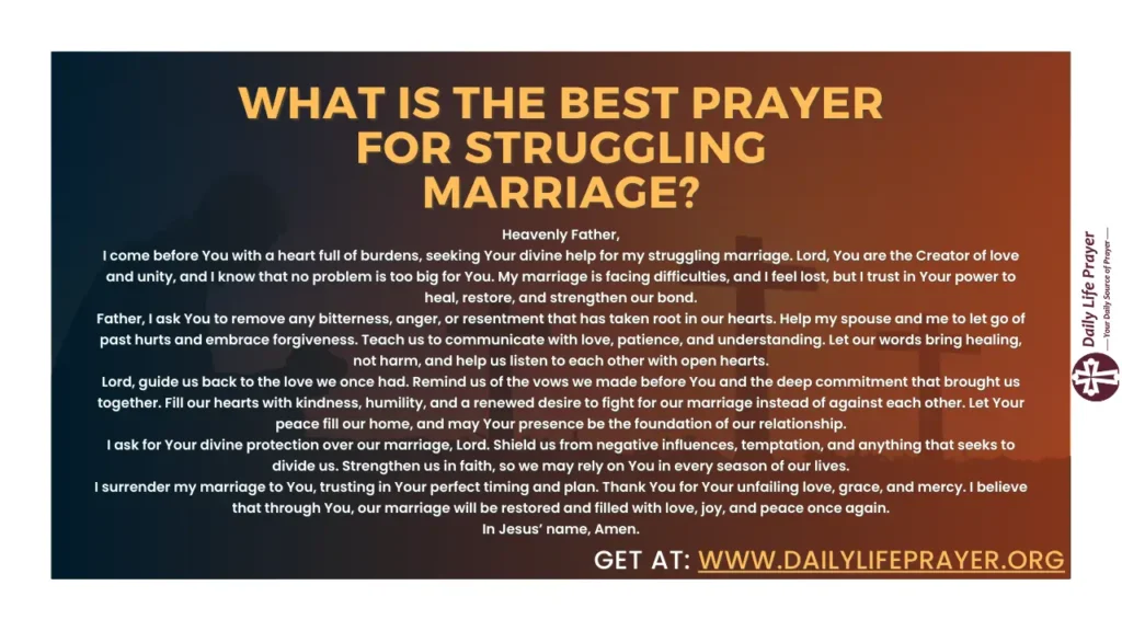 What is the Best Prayer for Struggling Marriage